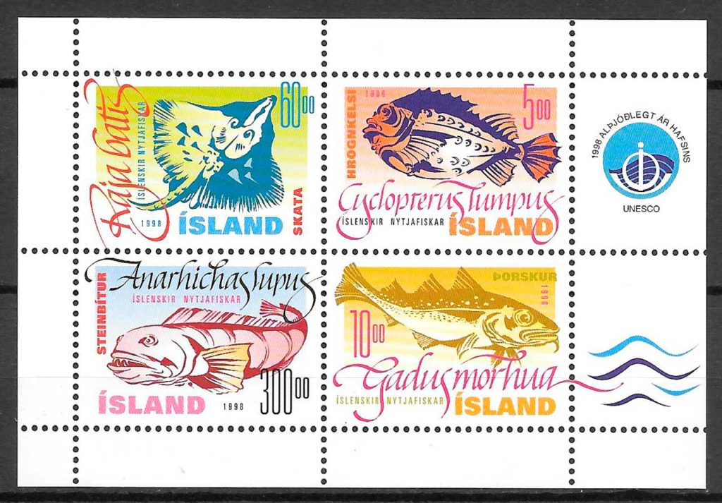 coleccion sellos fauna Islandia 1998