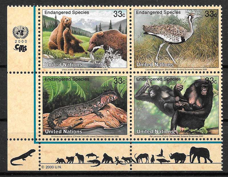 sellos fauna Naciones Unidas New York 2000
