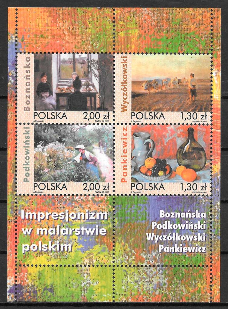 coleccion sellos pintura Polonia 2005