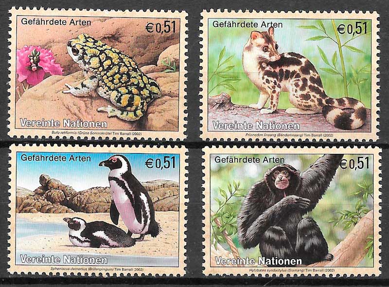 coleccion sellos fauna Naciones Unida- Viena 2002